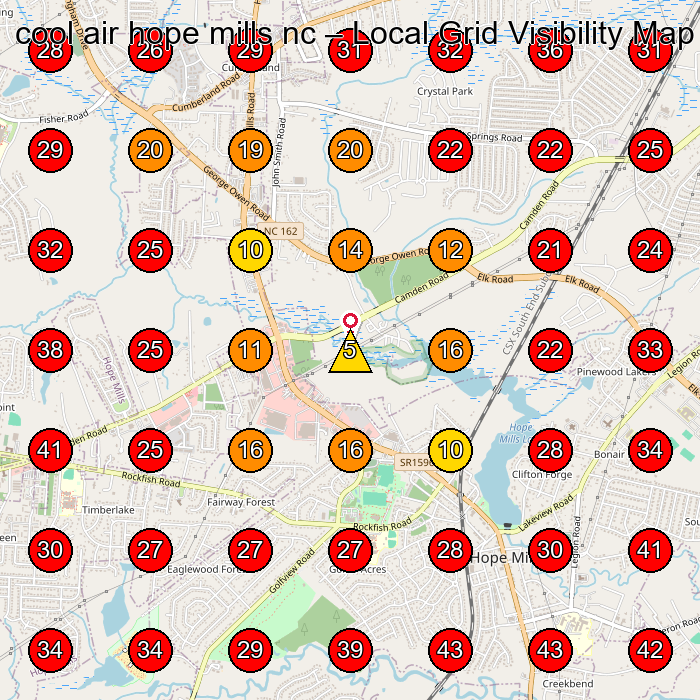 cool air hope mills nc GeoGrid visibility map for Hvac Contractor in None